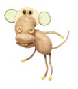 Funny monkey made of potatoes