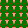 Funny monkey seamless pattern background