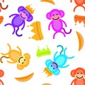 Funny monkey. Seamless pattern