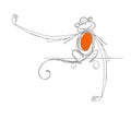 Funny monkey sketch for your design