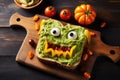 Funny Monster avocado toast for halloween