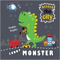 Funny Monster cartoon vector illustration