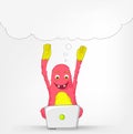 Funny Monster. Coder. Royalty Free Stock Photo