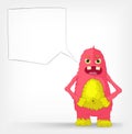 Funny Monster. Engry. Royalty Free Stock Photo