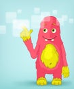 Funny Monster. Touch Screen. Royalty Free Stock Photo