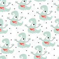 Funny monsters. Lovely seamless pattern for children designs. Sweet smiling creatures in bright colors in vector. Awesome childish