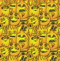 Funny monsters seamless vector pattern