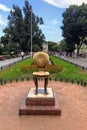 Funny monument to Soviet authors Ilf and Petrov satirical novel 12 chairs