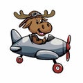 Funny moose aviator