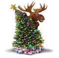 Funny Moose Christmas Tree