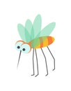 Funny mosquito with huge eyes and sharp proboscis