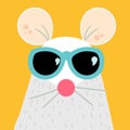 Funny mouse cartoon character vector illustration