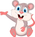 Funny mouse cartoon waving hand Royalty Free Stock Photo