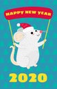 Funny mouse greeting card template