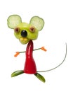 Funny mouse made of pepper and cucumber