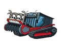 Funny mulcher car with eyes illustration for kids Royalty Free Stock Photo