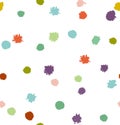 Funny multicolor abstract seamless background. Dotted texture.