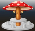 Funny Mushroom Building Cartoon