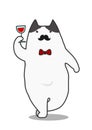 Toasting mustached cat