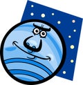 Funny neptune planet cartoon illustration