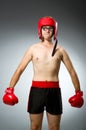 Funny nerd boxer Royalty Free Stock Photo