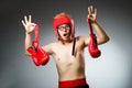 Funny nerd boxer Royalty Free Stock Photo