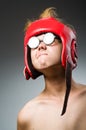 Funny nerd boxer Royalty Free Stock Photo