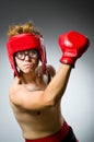 Funny nerd boxer Royalty Free Stock Photo