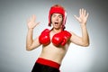 Funny nerd boxer Royalty Free Stock Photo