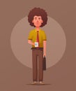 Funny nerd. Smart guy. Cartoon vector illustration