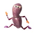 Funny ninja made of eggplants