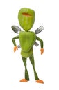 Funny ninja made of fresh vegetables