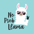 Funny No Prob Llama Vector Illustration Royalty Free Stock Photo