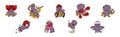 Funny Octopus Character Engaged in Different Activity Vector Set Royalty Free Stock Photo