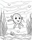 Funny octopus coloring pages for small kids