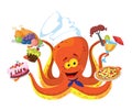 Funny octopus cook