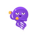 Funny Octopus Dancing With Castanets Emoji Royalty Free Stock Photo