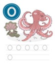 Funny octopus and letter O Royalty Free Stock Photo