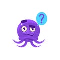 Funny Octopus Raising Eyebrow Emoji Royalty Free Stock Photo