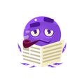 Funny Octopus Reding Newspaper Emoji