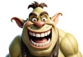 Funny ogre with a big smile. Generative AI