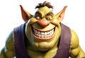 Funny ogre with a big smile. Generative AI