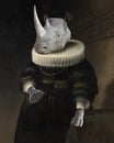 Funny Oil Painting, Rhino, Rhinoceros