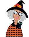 Funny Old Lady Dressed up for Halloween