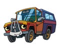 Funny old pick-up truck vector illustration