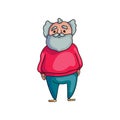 Funny old senior man with long grey beard Royalty Free Stock Photo