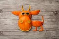 Funny orange bull