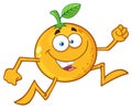 Funny Orange Fruit Cartoon Mascot Character Running Royalty Free Stock Photo