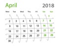 2018 funny original grid april creative calendar