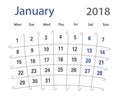 2018 funny original grid january creative calendar